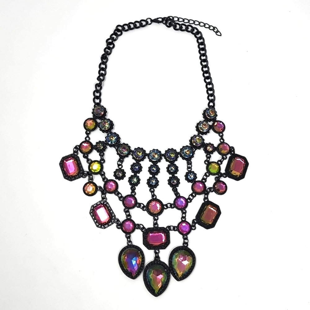 Boho Multicolor Statement Necklace - image 2